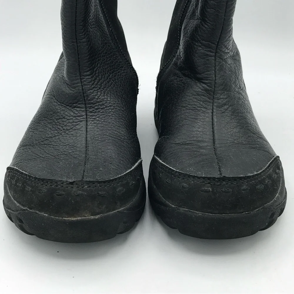 Keen Darby Boots Girls Black Pink‎ Plaid Knee High Boots Sz 10 Leather Full Zip